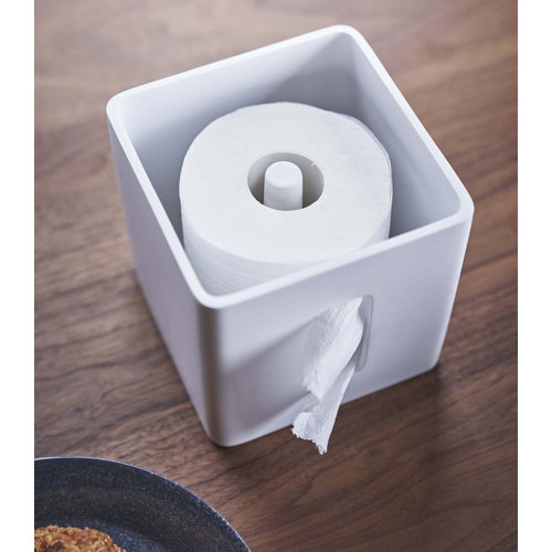 Yamazaki USA Rin Yamazaki Home Tissue Paper Case With Removable Wooden Lid Toilet Paper Or Paper
